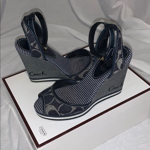 Coach Peep Toe Wedges